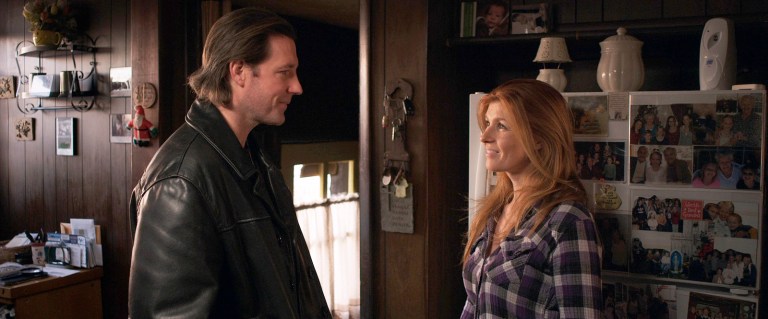   This undated publicity image released by Tribeca Film shows Edward Burns, left, and Connie Britton in 