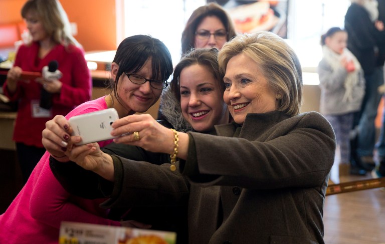 Sixty-two percent of likely voters ages 18 to 34 plan to cast their ballot for Clinton in next month's election, down from 68 percent in early October. (AP Photo/Matt Rourke)