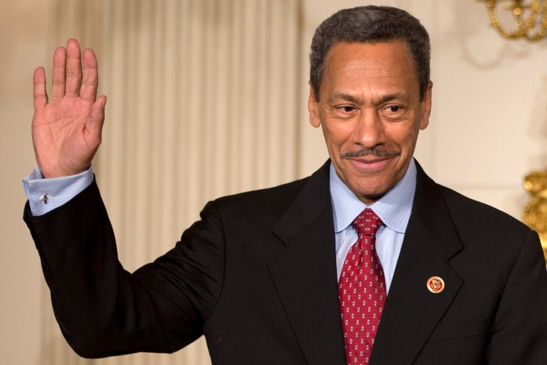 Rep. Mel Watt, D-NC., waves during the announcement of his nomination to head the Federal Housing Finance Authority, in the State Dining Room of the White House in Washington on May 1. (AP Photo/Jacquelyn Martin)