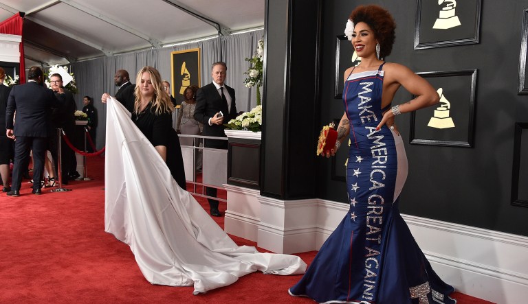 She said her Grammy dress with designer Andre Soriano was her 