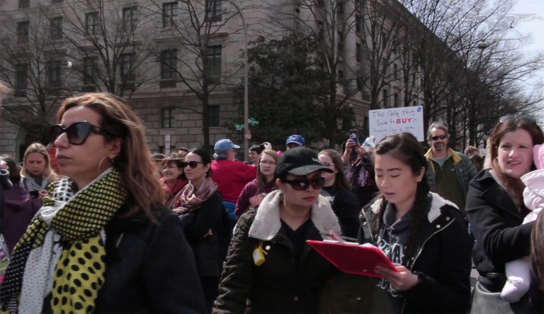 Protesters participate in the March for Our Lives