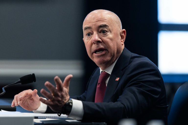 Secretary of Homeland Security Alejandro Mayorkas, testifies during a House Appropriations Homeland Security Subcommittee budget hearing, Thursday, March 29, 2023, on Capitol Hill in Washington.