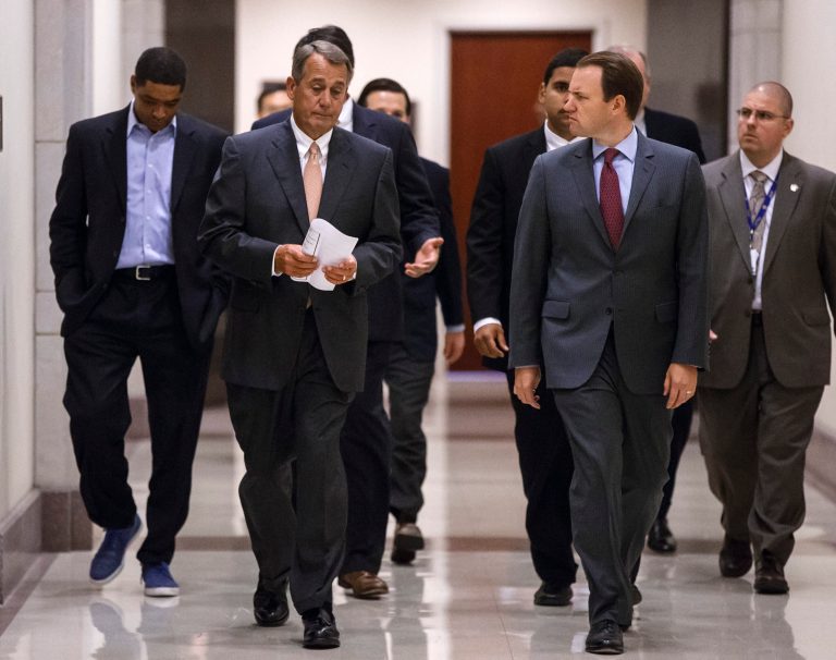 Michael Steel has been with John Boehner, an Ohio Republican, for seven years and proven a steady, unflappable public voice for the speaker through multiple crises. (AP Photo)Â 