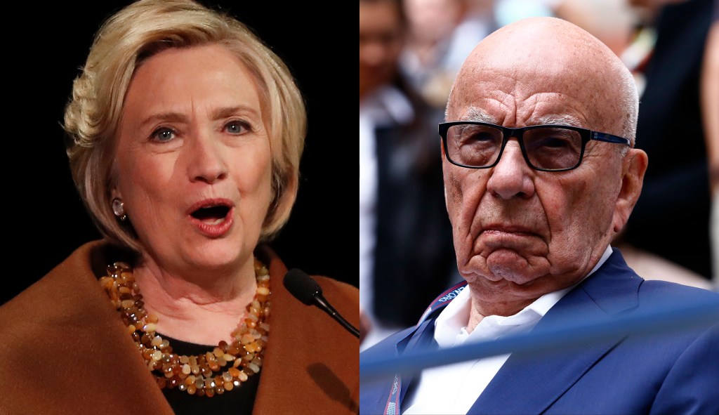 Hillary Clinton turned down meeting Rupert Murdoch during 2016 campaign
