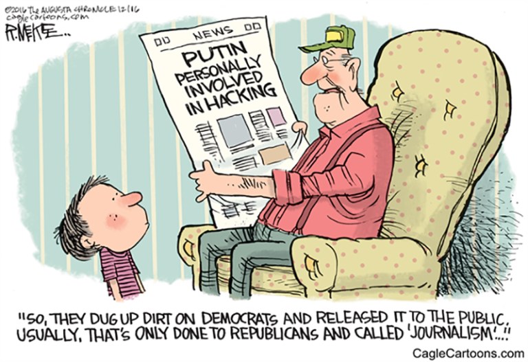 Editorial cartoon: Putin hacking