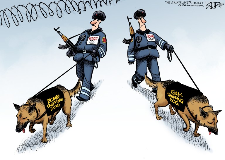 Editorial cartoon: Russia on patrol
