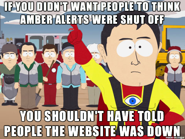 Monday meme: Amber Alert confusion