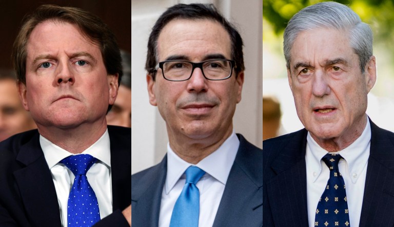 Don McGahn, Steven Mnuchin, and Robert Mueller