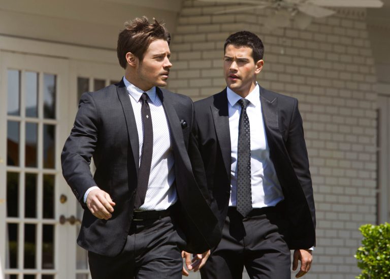   This publicity image released by TNT shows Josh Henderson as John Ross Ewing, left, and Jesse Metcalfe as Christopher Ewing in a scene from 