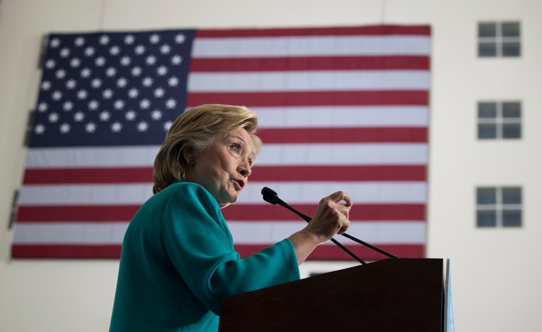 Democratic presidential candidate Hillary Clinton said the recent news that EpiPen maker Mylan hiked prices by 500 percent shows the government needs stronger tools to crack down on pharmaceutical companies. (AP Photo/Carolyn Kaster)