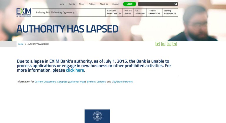 (Screenshot courtesy of the Export-Import Bank's website.)