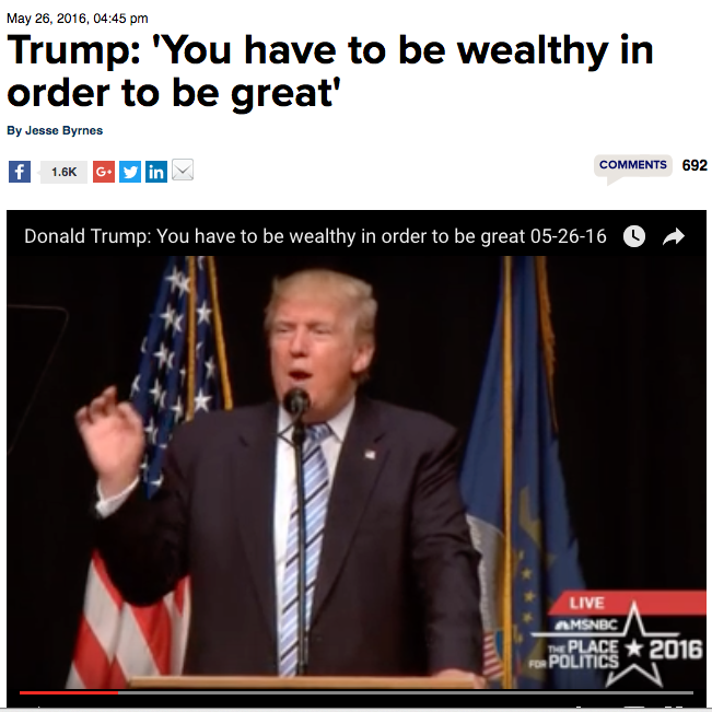 Trump’s wealth and greatness comments badly reported