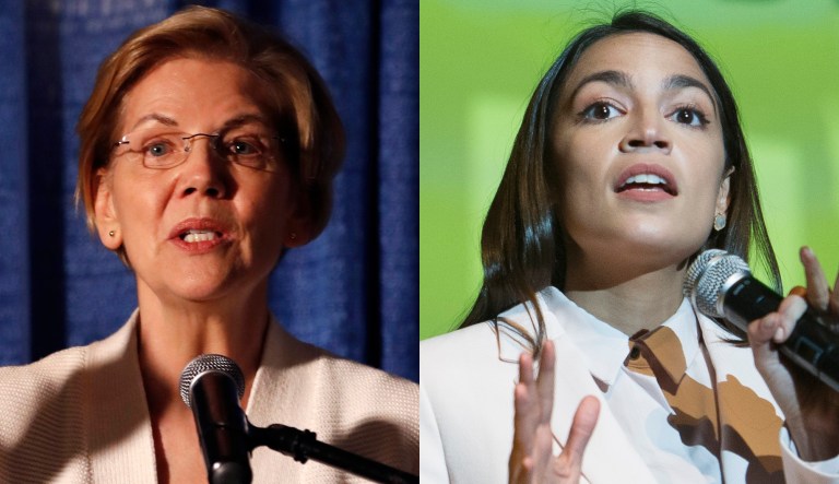 Elizabeth Warren and Alexandria Ocasio-Cortez