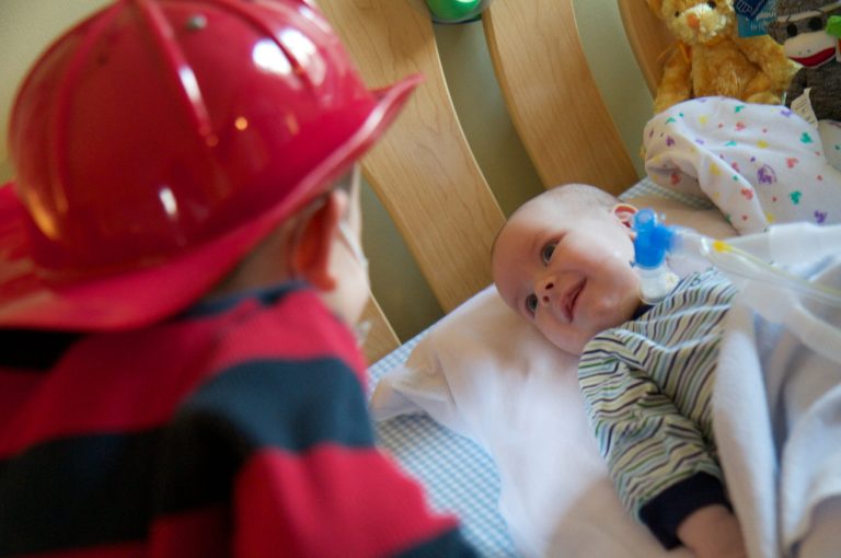 John Paul smiles at his brother Joey. (Photo: Katie G. Carney)