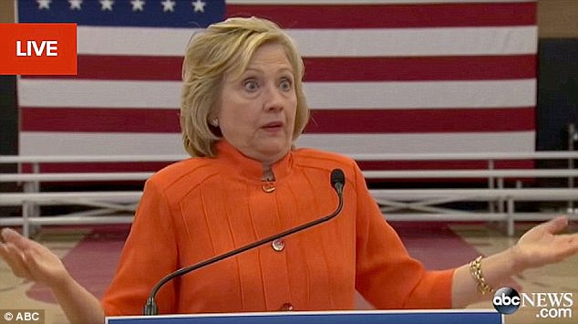 Hillary Clinton joked with reporters about wiping her email server clean with a cloth.