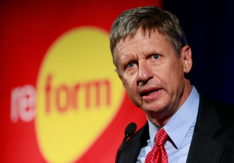 File-This Nov. 3, 2011 file photo shows  former New Mexico Gov. Gary Johnson addressing the 2011 Drug Policy Alliance conference in Los Angeles. On Tuesday, July 1, 2014 it was announced that Johnson had been named the CEO of a Nevada-based company that hopes to make medical and recreational marijuana products. (AP Photo/Damian Dovarganes, File)