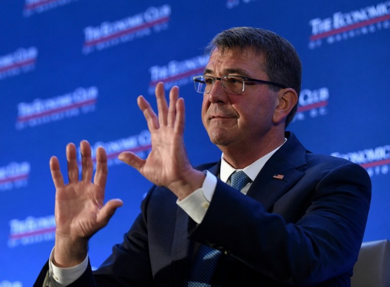 During a trip to Brussels, Ash Carter will meet on Thursday with his defense counterparts from 27 other countries that make up the coalition fighting the Islamic State. (AP Photo)