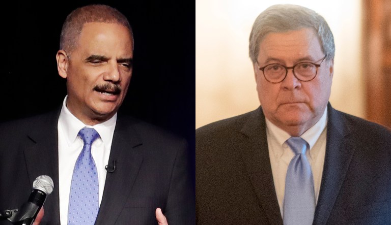 Eric Holder and William Barr