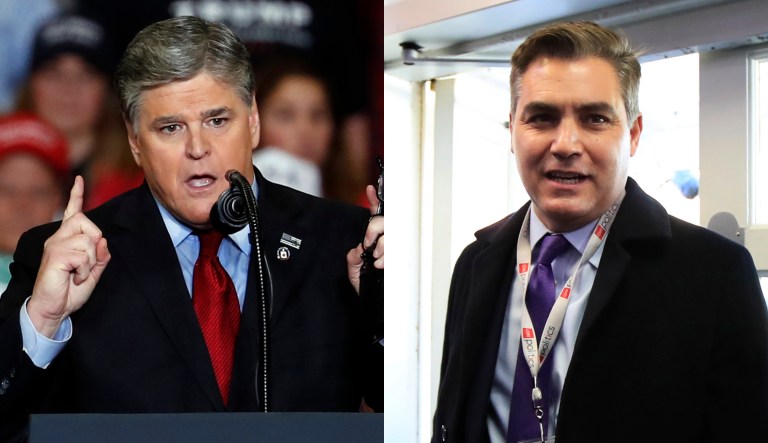 Sean Hannity and Jim Acosta