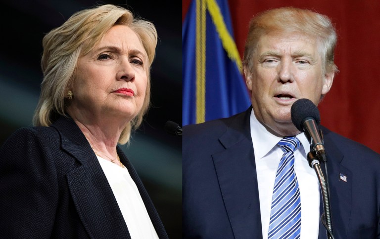 Donald Trump is trailing Hillary Clinton by 9 points in New Hampshire and is tied in Nevada, two key states that could prove crucial in his quest to attaining the necessary 270 electoral votes on Nov. 8. (AP Photo/Darron Cummings)