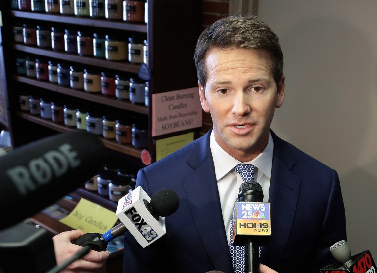 Federal prosecutors deny that they improperly looked into former Rep. Aaron Schock's sexuality as part of a larger probe into his inappropriate use of campaign funds. (AP Photo/Seth Perlman, File)