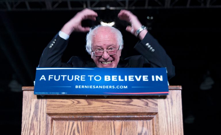 Professor who projected near-miraculous growth from Bernie Sanders' ideas is not backing down. (AP Photo/Evan Vucci)
