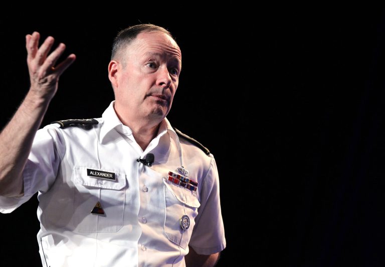 Army Gen. Keith Alexander, head of the National Security Agency, traveled to Capitol Hill on Thursday for a classified briefing to members of Congress on the NSA's Xkeyscore program. (AP Photo/Isaac Brekken)