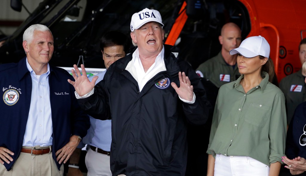 Faced with Harvey and Irma devastation, Trump finds his footing