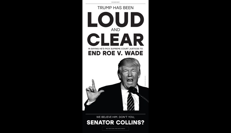 Abortion rights groups hit Susan Collins with ads on SCOTUS vote