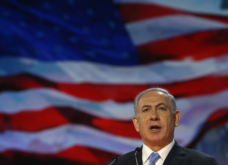 Israeli Prime Minister Benjamin Netanyahu speaks during the American Israel Public Affairs Committee 2015 Policy Conference, March 2, 2015 in Washington, DC. (Photo by Mark Wilson/Getty Images)