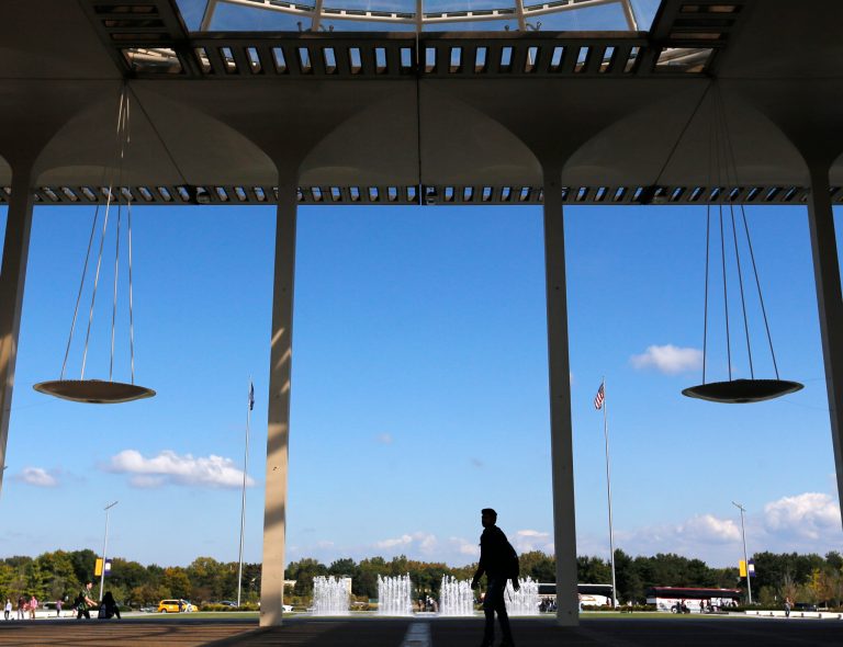 People walk on campus at the University at Albany, in Albany, N.Y.Â In the past year, Albany had 28 reports of sexual assault.Â (AP Photo/Mike Groll)