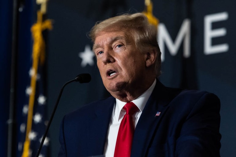 President Donald Trump speaks in Washington on Tuesday.