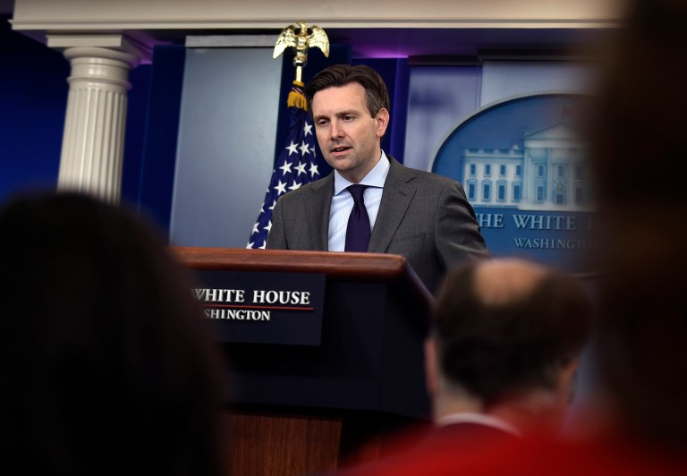 There are 4,000-5,000 U.S. forces in Iraq and approximately 500 in Syria, but neither group is there to directly engage the enemy, Josh Earnest explained. (AP Photo/Susan Walsh)