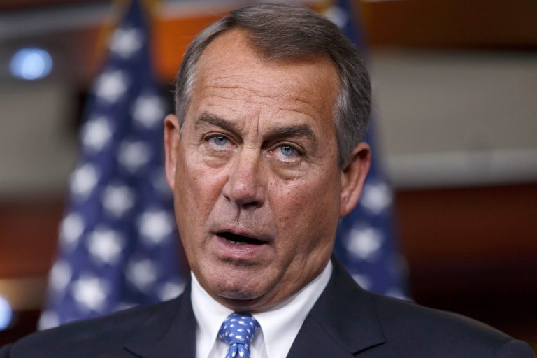 House Speaker John Boehner of Ohio meets with reporters on Capitol Hill in Washington, Thursday, Jan. 16, 2014. On Wednesday, the Republican-run House passed an immense $1.1 trillion spending package, a bipartisan compromise that all but banishes the likelihood of an election-year government shutdown.  (AP Photo/J. Scott Applewhite)