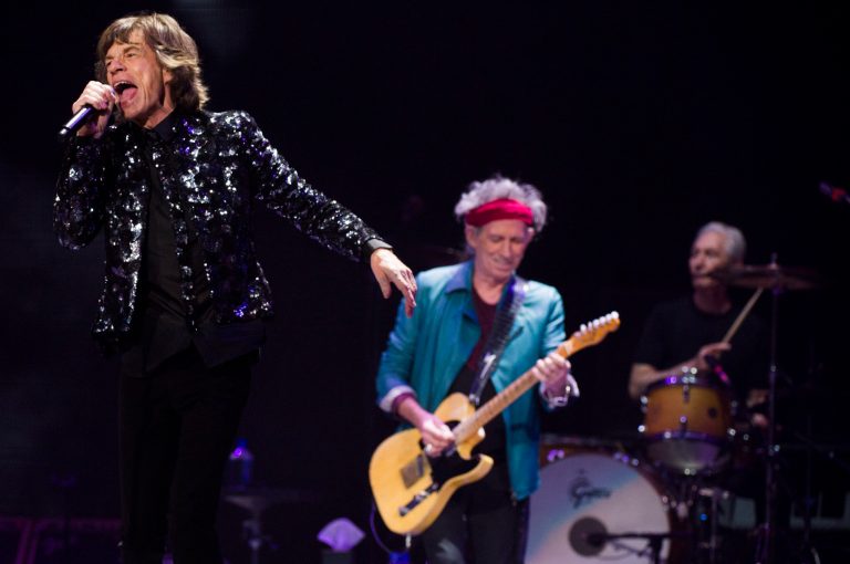   Mick Jagger, from left, Keith Richards and Charlie Watts of The Rolling Stones perform in concert on Saturday, Dec. 8, 2012 in New York. (Photo by Charles Sykes/Invision/AP)  