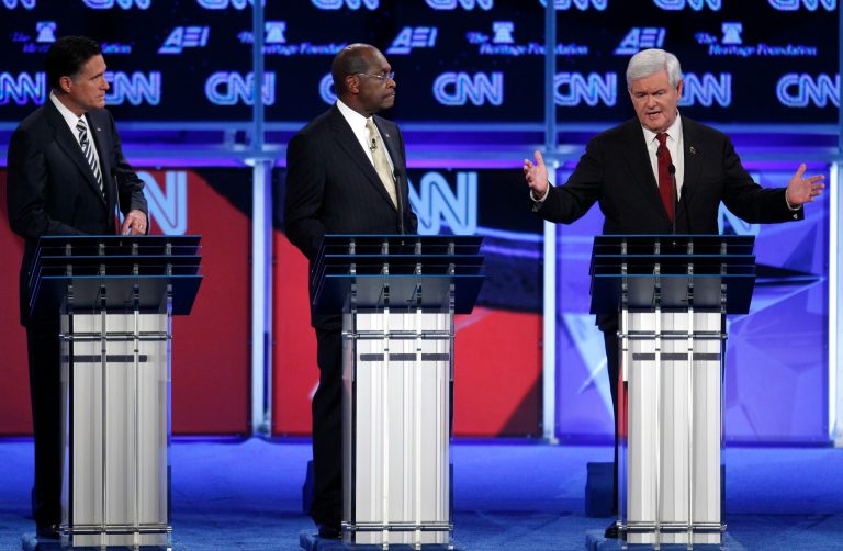 In GOP debate, Romney wobbles, Gingrich scores