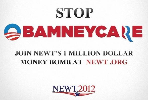 Newt: Help me defeat “Obamneycare”