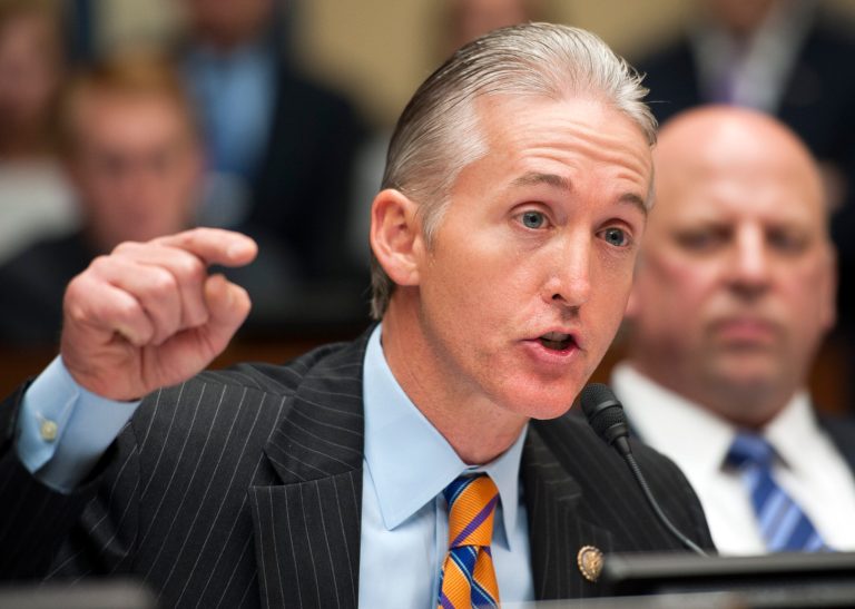 FILE - In this May 8, 2013, file photo, Rep. Trey Gowdy, R-S.C., questions a witness during the House Oversight and Government Reform Committee's hearing on Benghazi on Capitol Hill in Washington. The Obama administration and House Democrats said May 5, 2014, they were undecided about whether to take part in or boycott an election-year investigation by Republicans into the Benghazi attack that killed four Americans. House Speaker John Boehner announced last week he would create a select committee to examine the response to the deadly Sept. 11, 2012, assault on the U.S. diplomatic post in Libya that killed Ambassador Chris Stevens and three other Americans and today Boehner said Gowdy would head the investigation. (AP Photo/Cliff Owen, File)