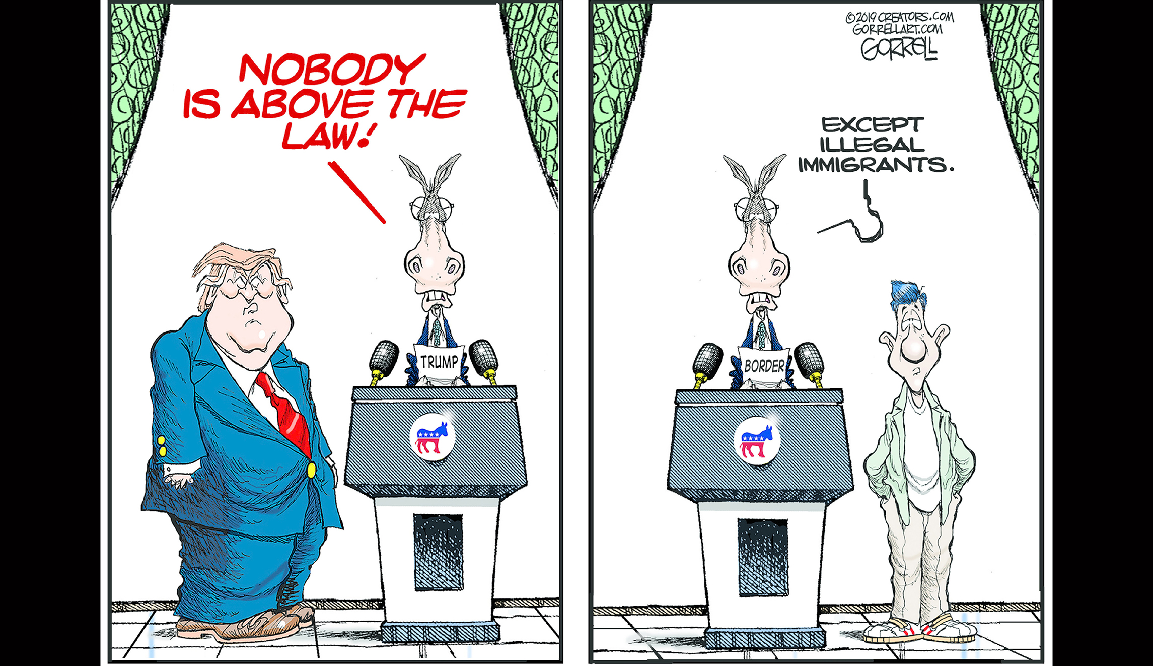 Editorial cartoon: Democrats, immigration, and Trump