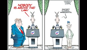 Editorial cartoon: Democrats, immigration, and Trump