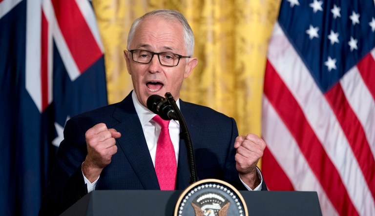Australian Prime Minister Malcolm Turnbull was asked during a joint press conference with Trump on Friday whether he had discussed Australia's gun buyback program with the president. 