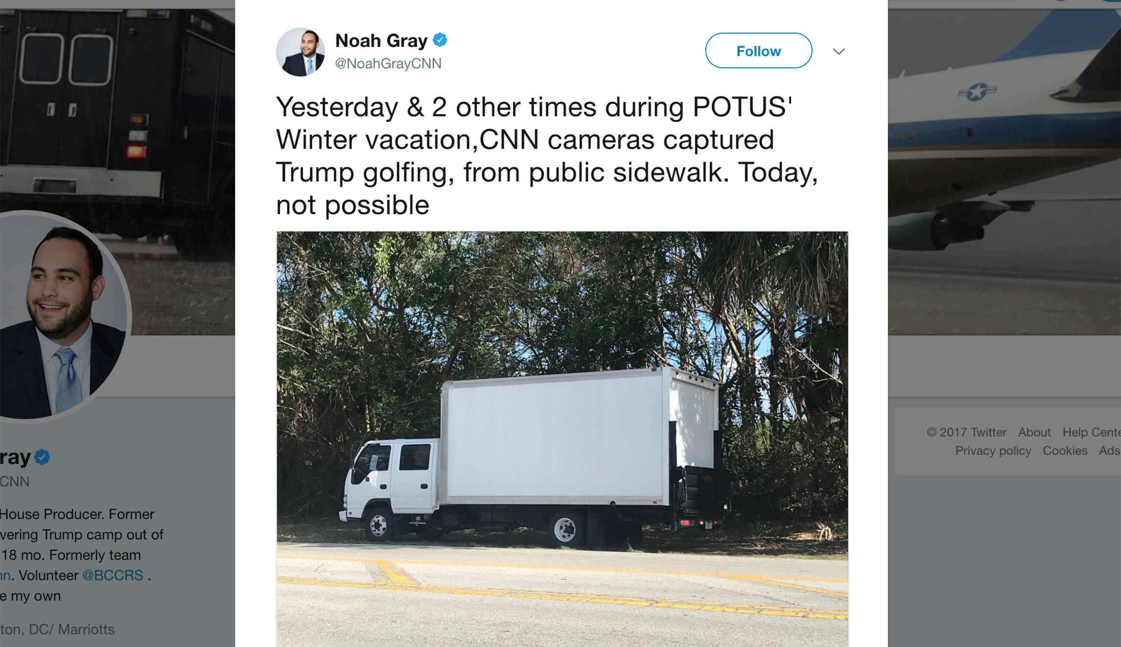 Mysterious truck blocks CNN’s view of Trump’s golf course in Florida