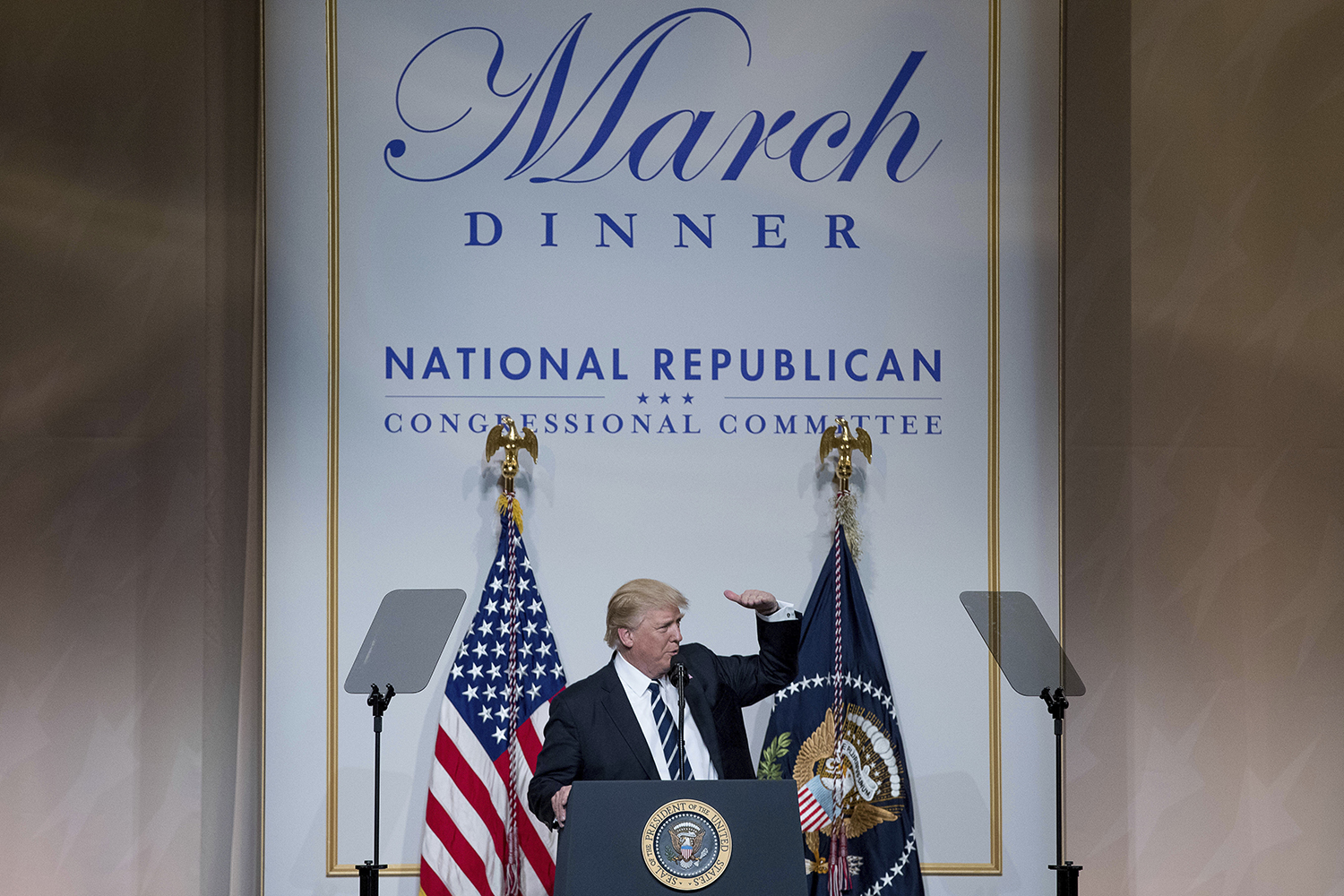 Trump largely avoids healthcare topic during NRCC speech