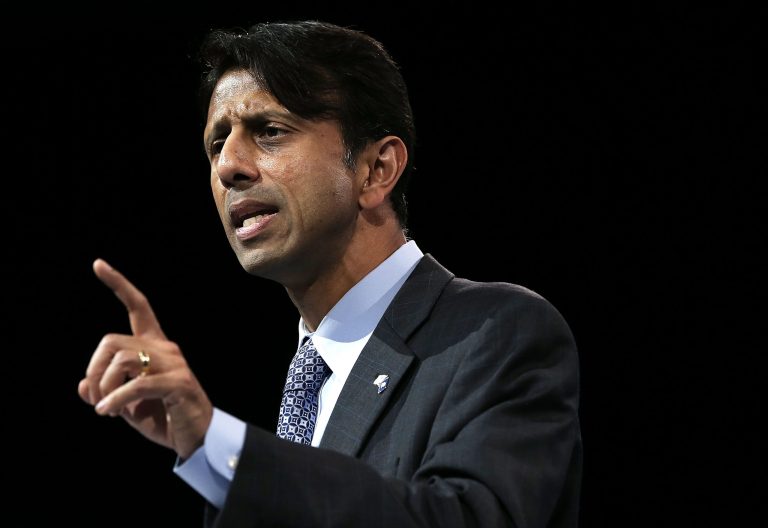 Louisiana Gov. Bobby Jindal says President Obama and Attorney General Eric Holder are fighting an effort that helps students from low-income families attend better schools. (Alex Wong/Getty Images)