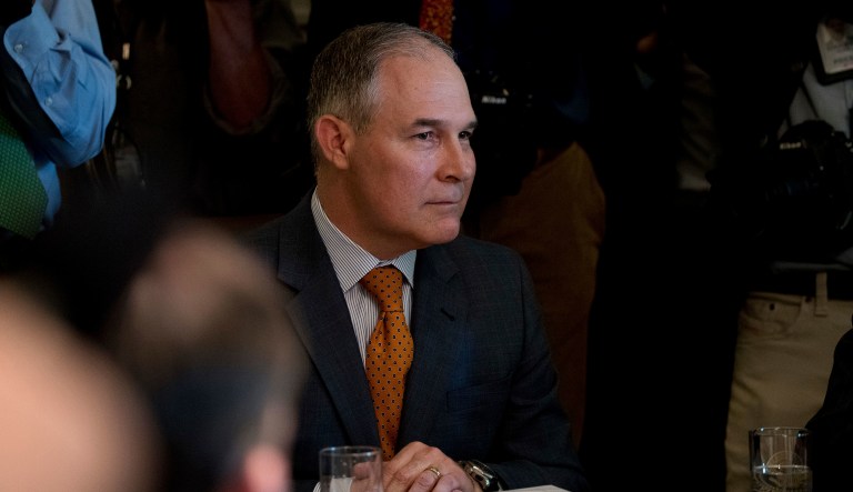 Environmental Protection Agency Administrator Scott Pruitt attends a Cabinet meeting with President Donald Trump, Monday, June 12, 2017, in the Cabinet Room of the White House in Washington. (AP Photo/Andrew Harnik)