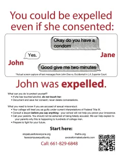 Due process group distributes warning flyers to campus men