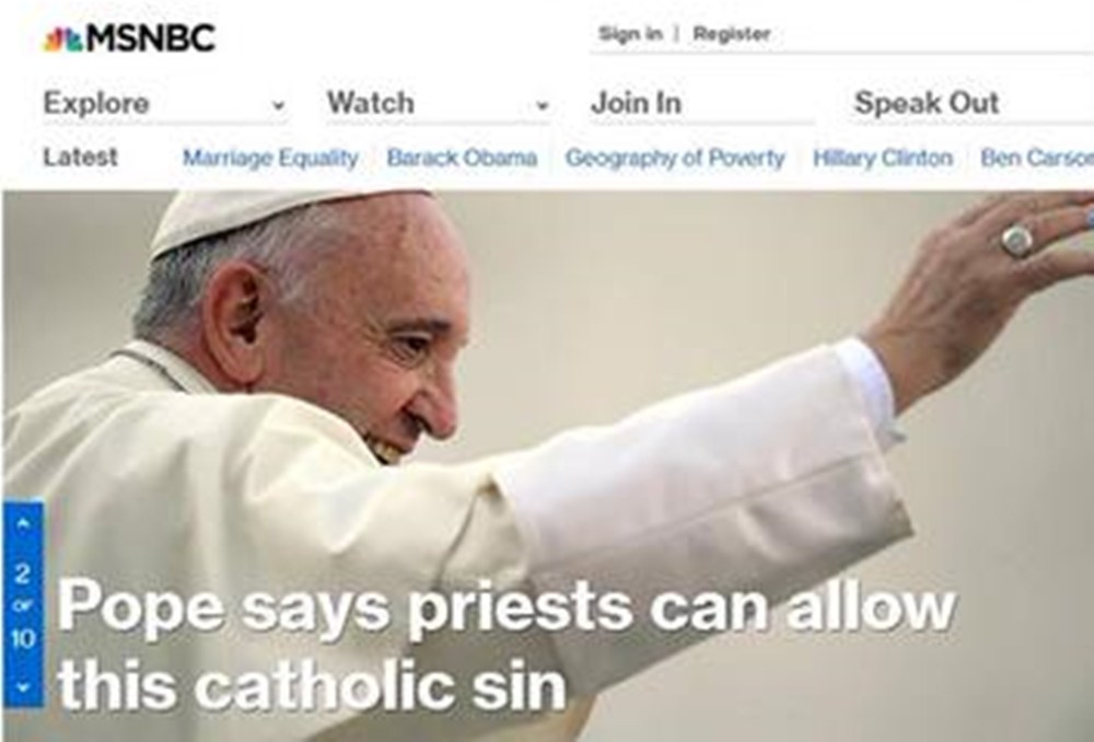 MSNBC bungles pope’s abortion message