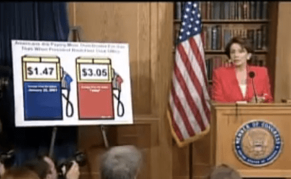 2007: Speaker Pelosi blames Bush for $3.49 gas