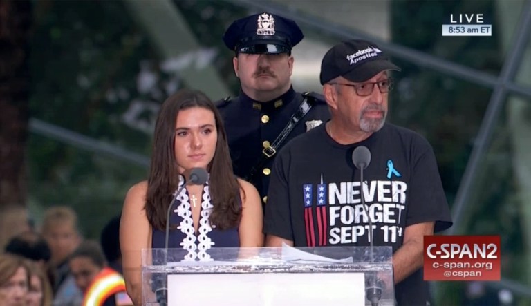 Nicholas Haros Jr. was one of several people who read the names of the New York victims on Sept. 11, 2018.