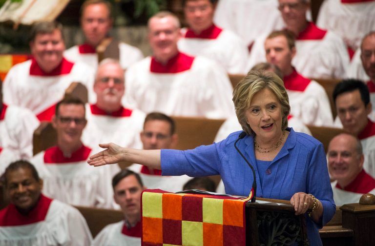 Clinton attends, speaks at her former D.C. church